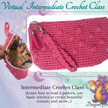 Intermediate Crochet Class ~ Bobble & Bloom Crochet Zipper Pouch