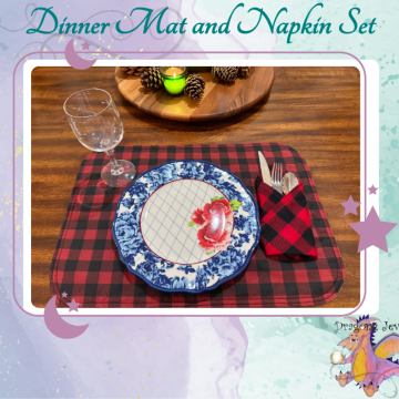 Double Sided Placemat & Napkin set of 4 