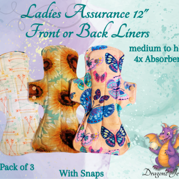 Ladies Assurance 12" Front or Back Liners (set of 3)
